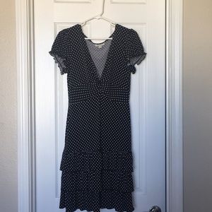 Dressbarn | Ruffled Black&White Polka Dot Dress